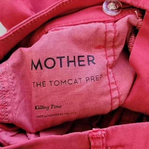 MOTHER The Tomcat Prep Jeans Poppy Red Killing Time - Picture 8 of 13